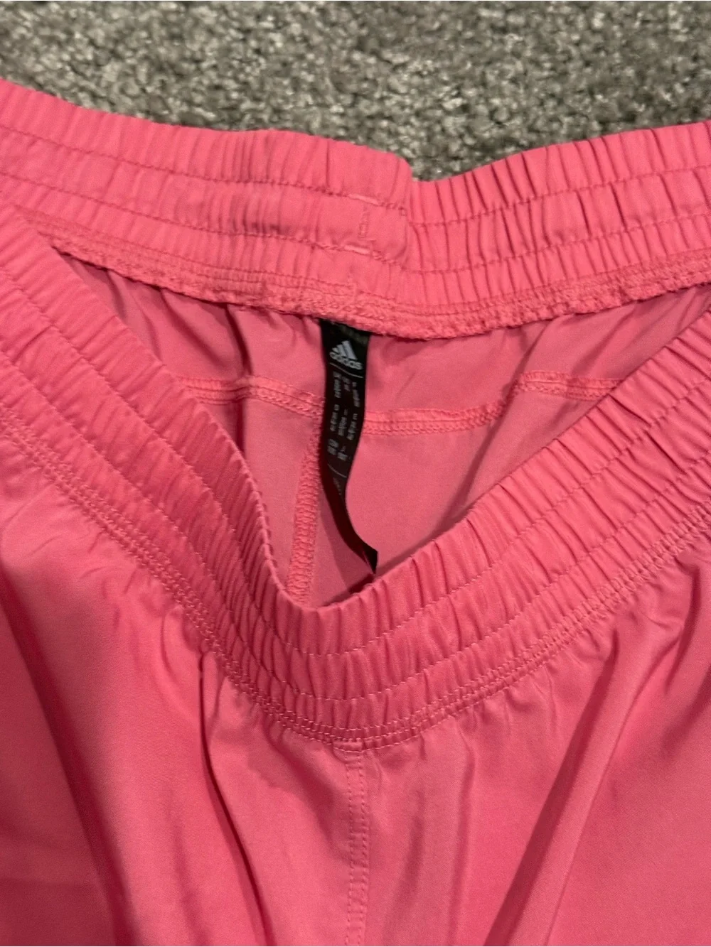 adidas Pink Running Shorts with White Stripes
